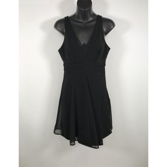 Express Black Sleeveless Cocktail/Homecoming Dress w/ Mesh Inserts | Size 4 - Picture 1 of 9